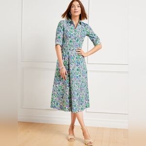 Talbots | Fit & Flare Poplin Shirtdress - Spring Fleur